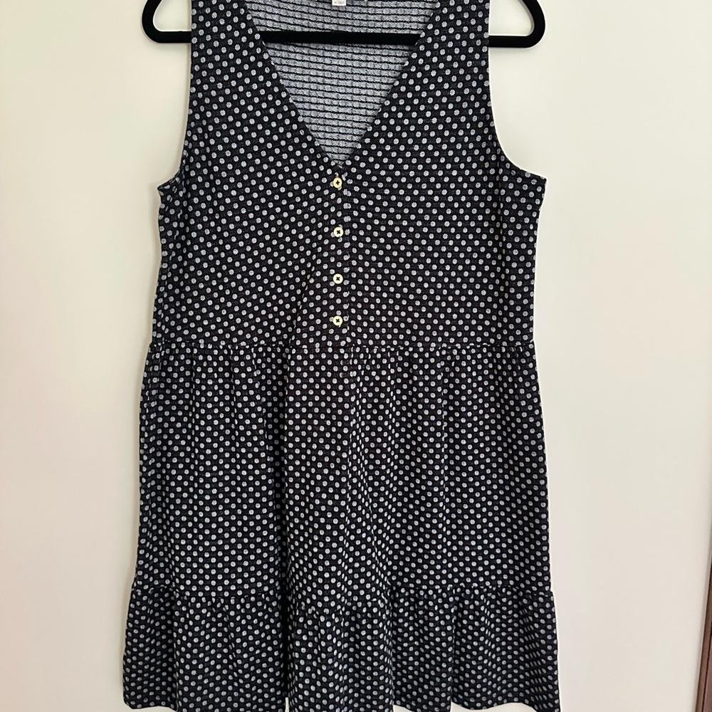 LOFT Black and White Ruffled Tiered Sundress
